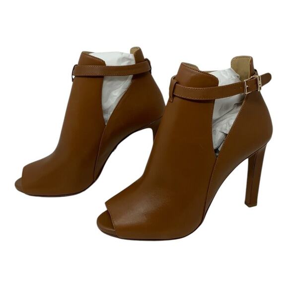 Michael Kors Lawson Open Toe Leather Bootie Tan Size 9 NWT $175 MSRP - Picture 5 of 10